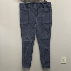 NWOT Loft Marisa Denim Skinny Pants Patch Pocket Frayed Hem Utility 4